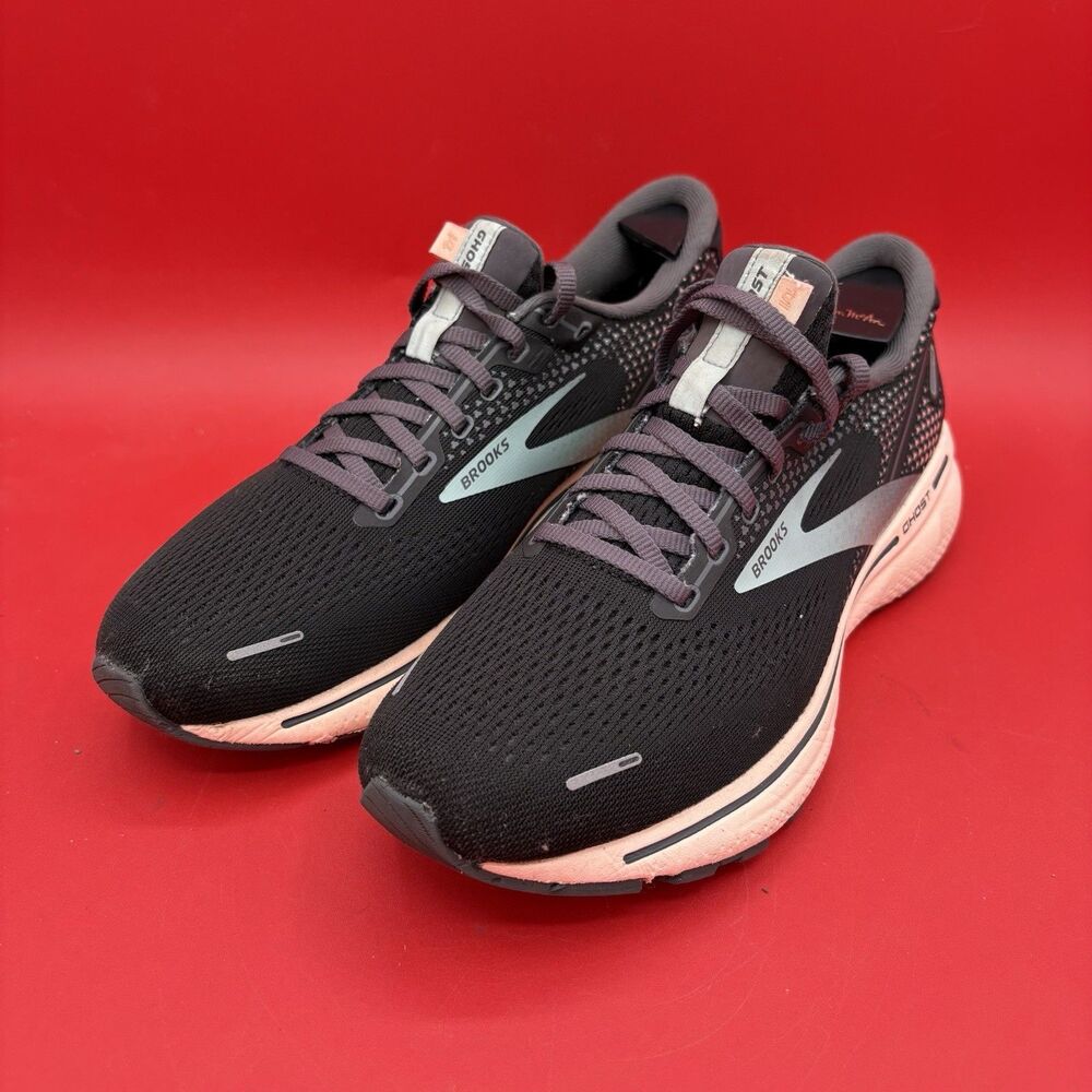 Brooks Woman's Ghost 14 Running Shoe Sneakers Black Pink 1203561B026 Size 9.5B
